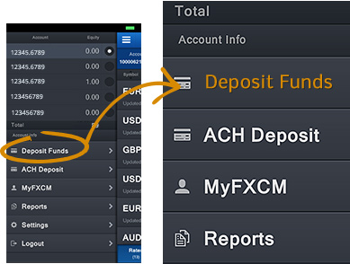FXCM - Trading Station Mobile - Nav - Deposit