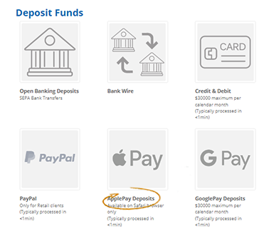 Apple Pay Deposit Option