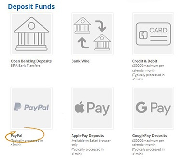 PayPal Deposit Option